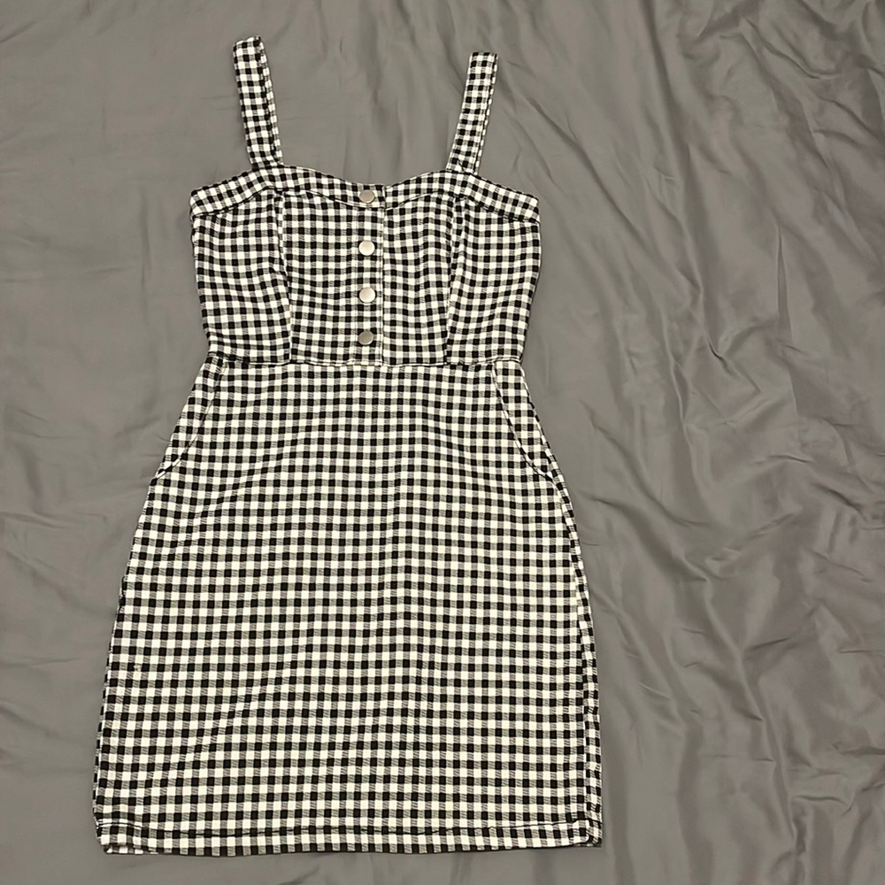 No Boundaries black plaid dress